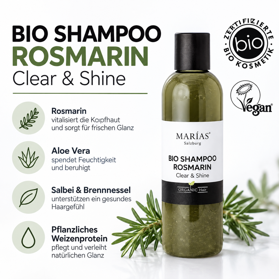 Bio Shampoo Rosmarin Clear &amp; Shine 250 ml