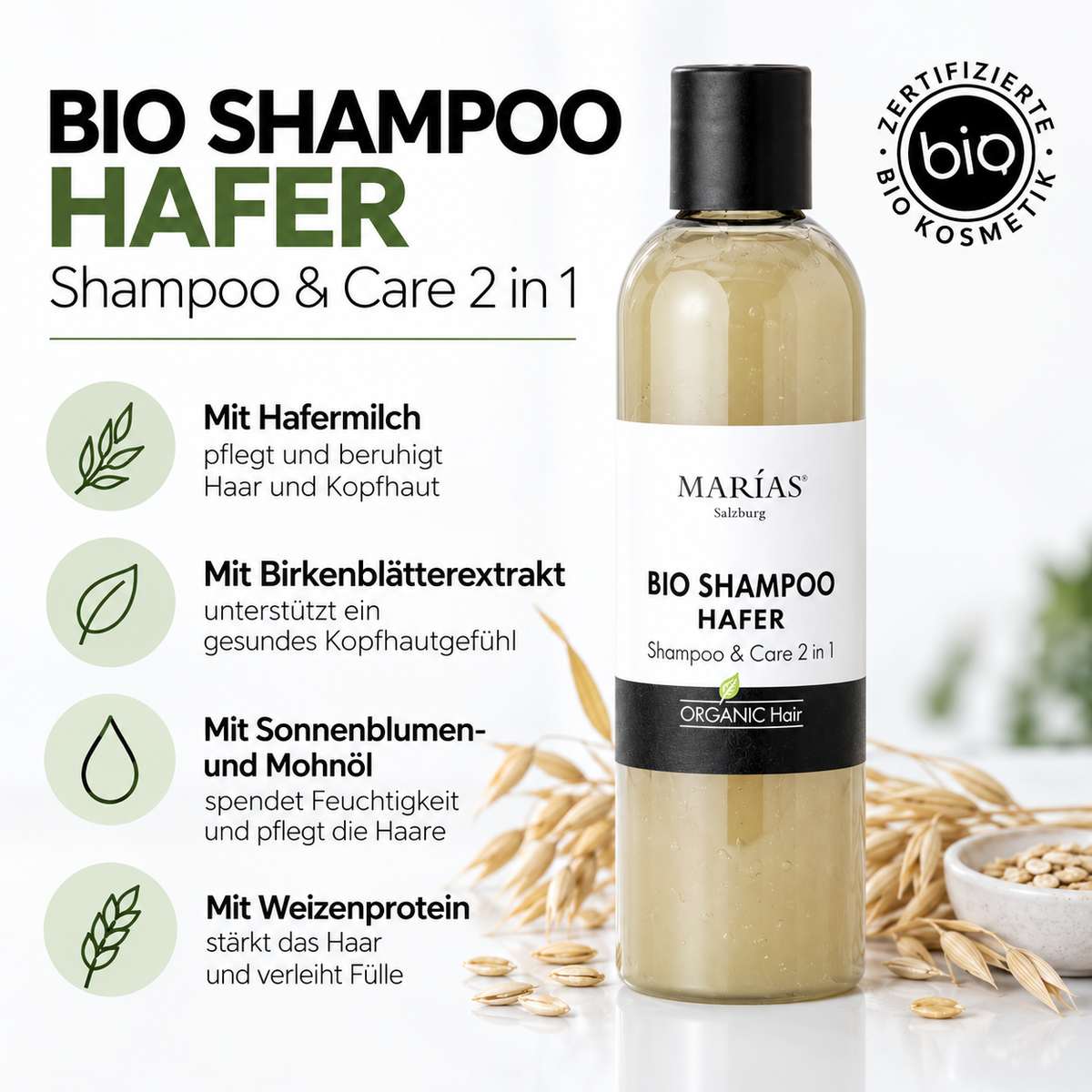 Bio Shampoo Hafer Shampoo &amp; Care, 250 ml