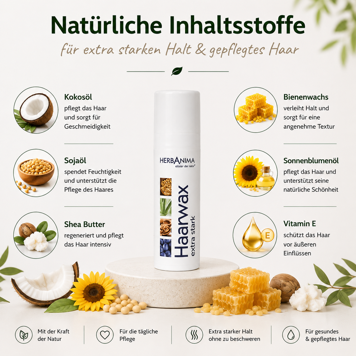 Herbanima Haarwax extra stark, 30 ml