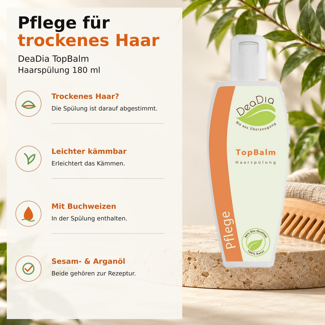 DeaDia TopBalm – vier Eigenschaften im TopKam-Stil