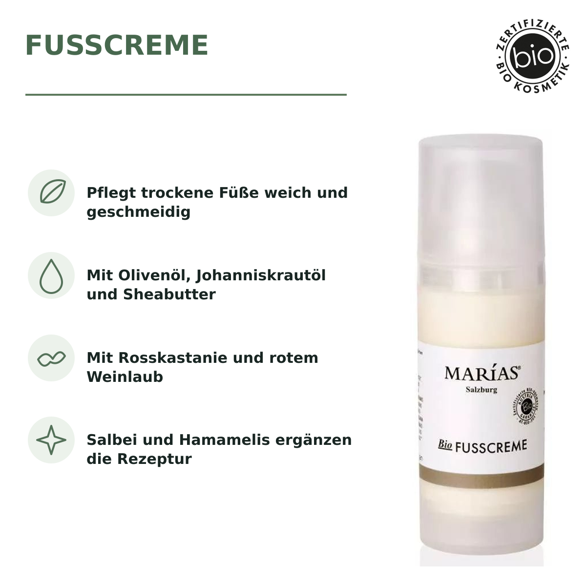 Bio Fußcreme, 50 ml – Produktvorteile