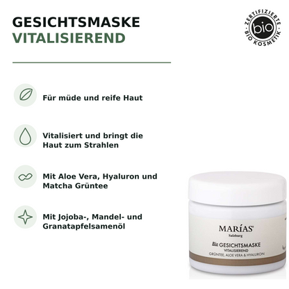 Bio Gesichtsmaske – vitalisierend  100 ml. – Produktvorteile