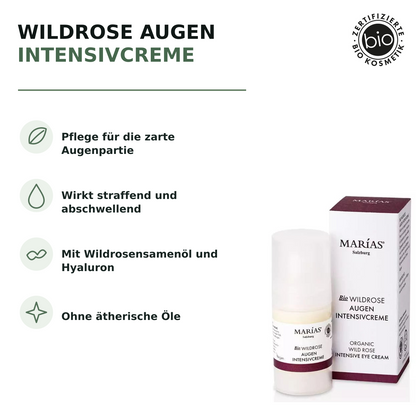 Bio Wildrose Augen Intensivcreme, 15 ml – Produktvorteile