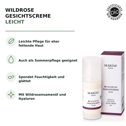 Bio Wildrose Gesichtscreme leicht, 50 ml – Produktvorteile