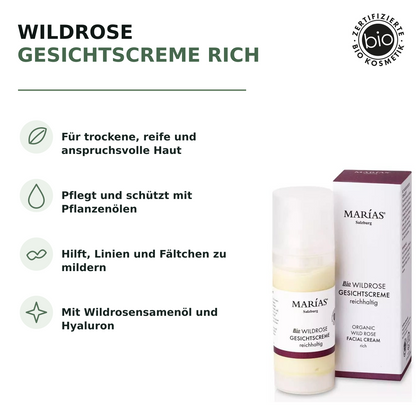 Bio Wildrose Gesichtscreme rich 50 ml – Produktvorteile